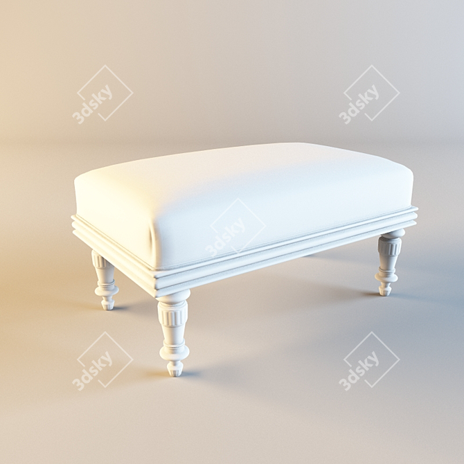 Cozy Grey Bedroom Ottoman 3D model image 1