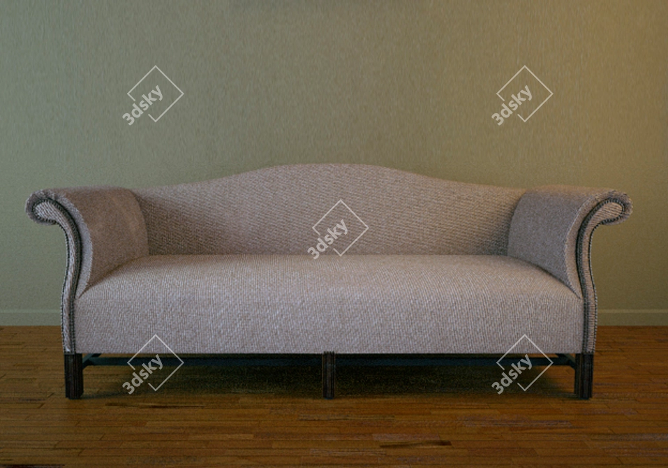 Elegant English-Style Sofa 3D model image 1