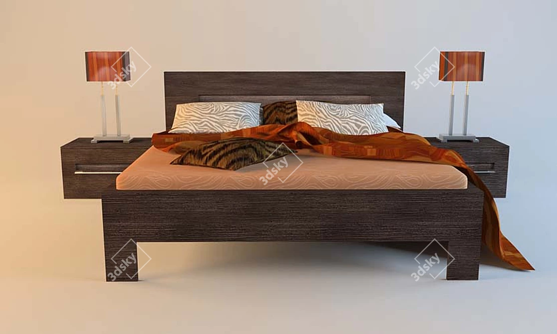 Sleek Thielemeyer Bed Set 3D model image 1