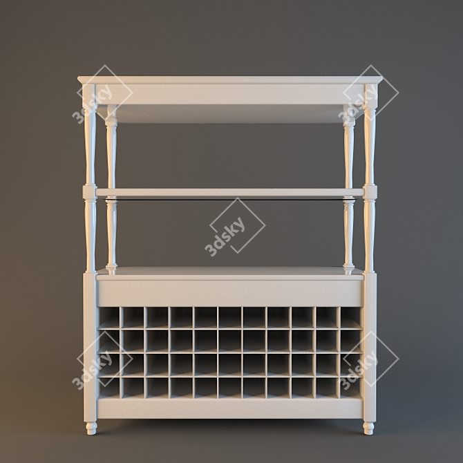 Elegant Wine Storage Cabinet 3D model image 1