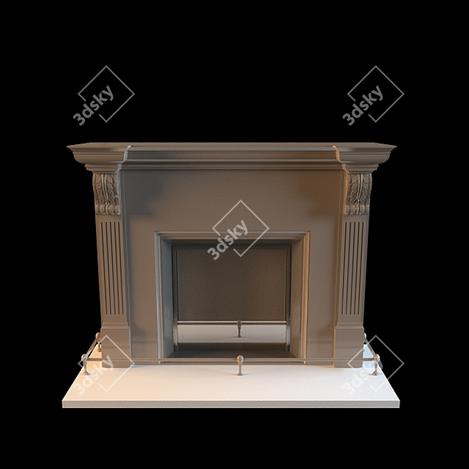 Cozy Warmth: Modern Fireplace 3D model image 1