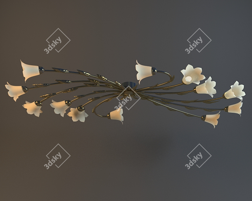 Flat Ceiling Chandelier 3D model image 1