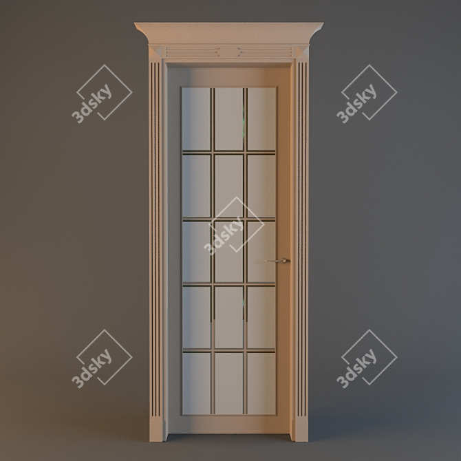 Sleek Glass Door 3D model image 1