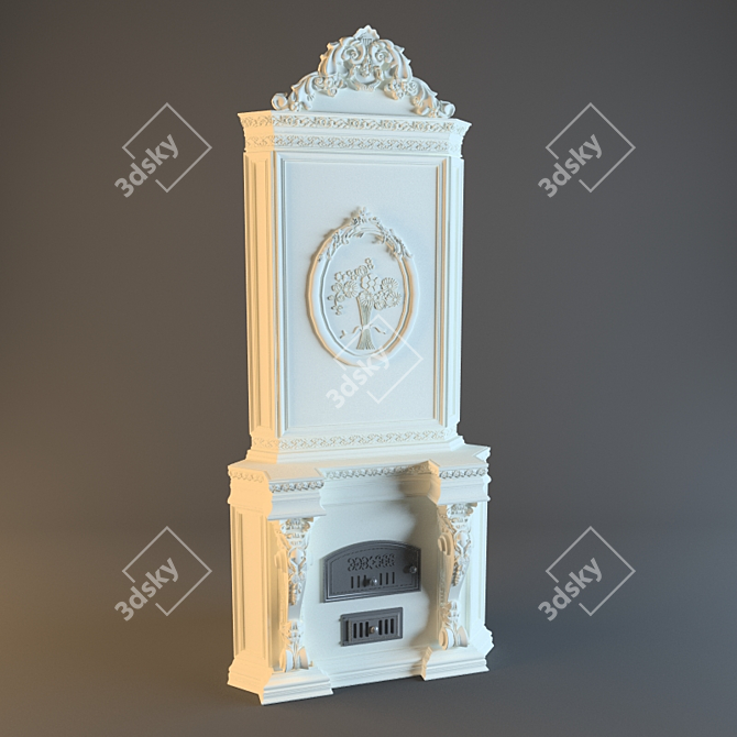 Classical Corner Fireplace 3D model image 1