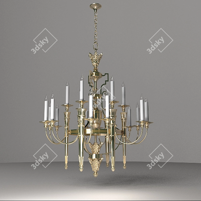 French Delisle Chandelier 3D model image 1