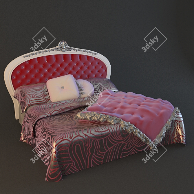 Italian Volpi Bed with V-Ray Materials 3D model image 1