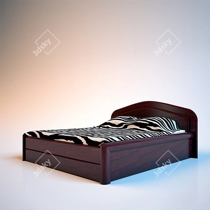 Title: Classic Mahogany Bed 3D model image 1