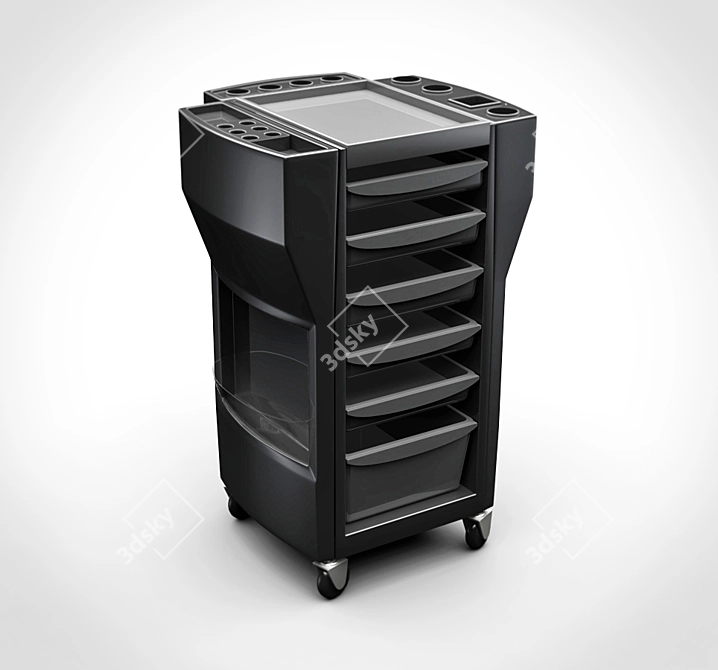 Sleek Salon Cart 3D model image 1