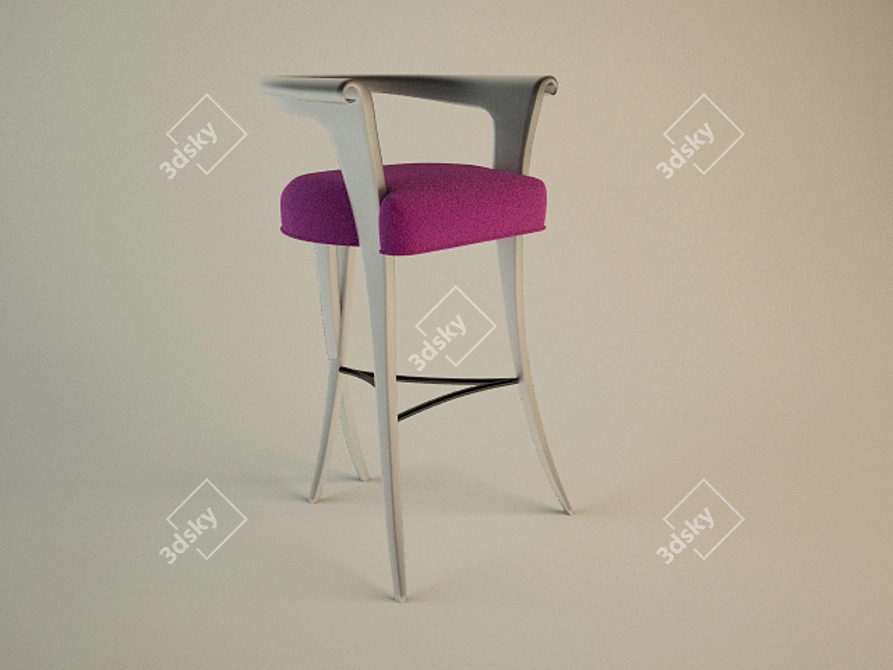 Art Deco Bar Stool 3D model image 1