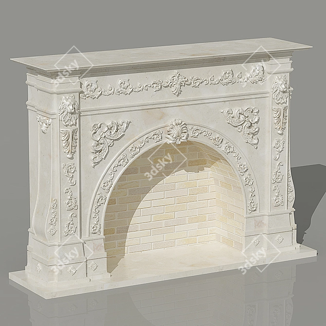 Elegant Magazine-Inspired Fireplace 3D model image 1