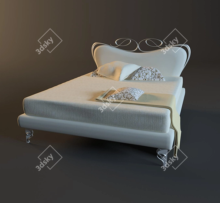 Title: Giusti Portos Bed- Exceptional Italian Design 3D model image 1