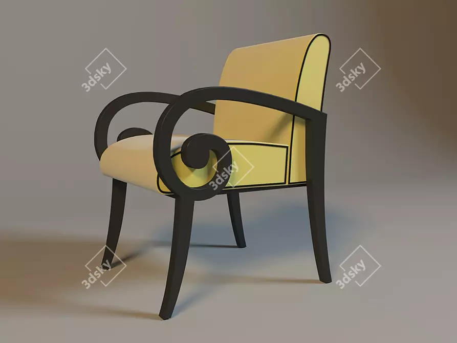 Formerin Yellow Chair: Italian Design Excellence 3D model image 1