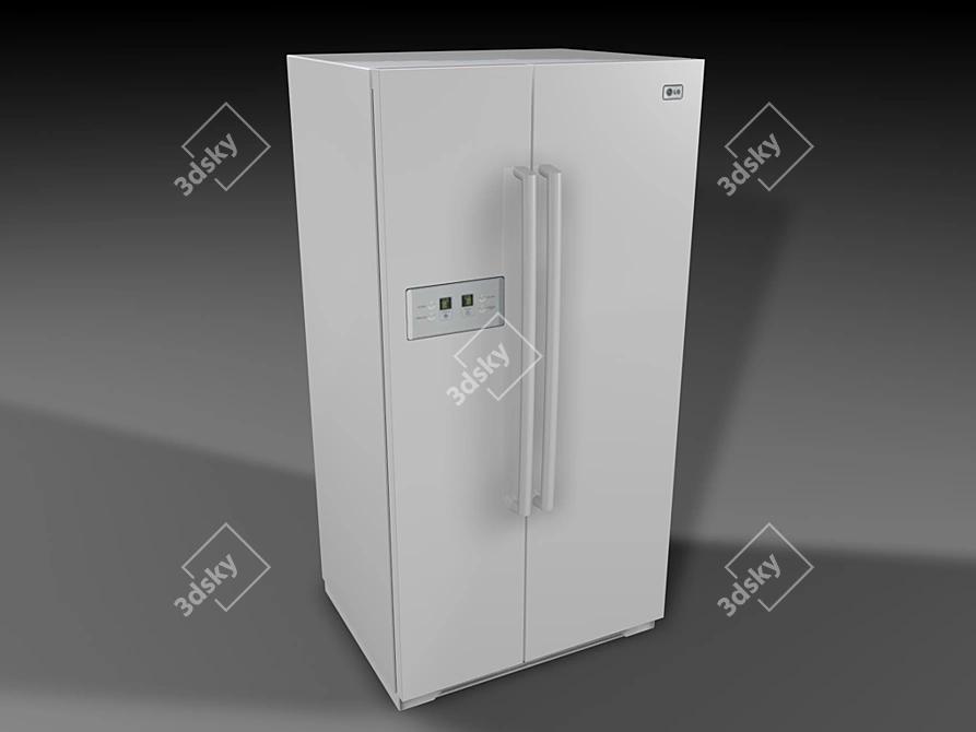 LG GW-B207FLQA Fridge: Space-saving Cooling Solution 3D model image 1