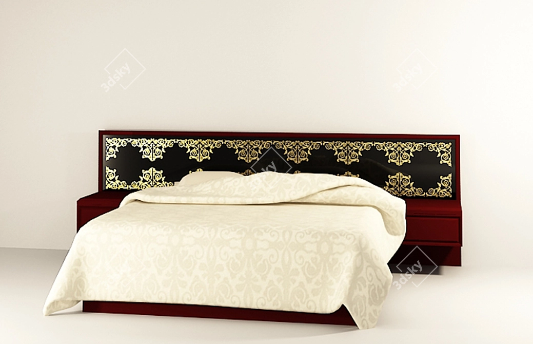 Elegant Elfy Bed: Crafted & Textured to Perfection 3D model image 1