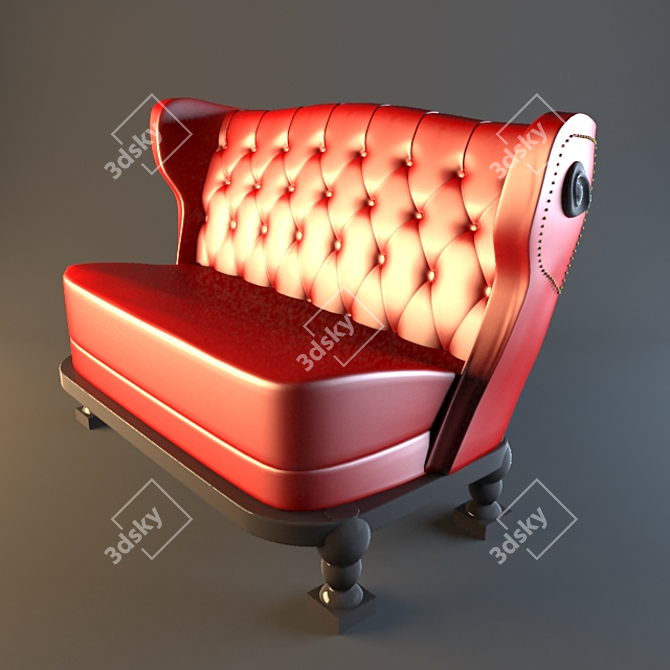 Bar Sofa. Leather. Stylish Design. 3D model image 1