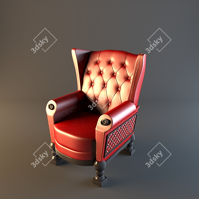 Modern Leather Armchair: Sleek Design 3D model image 1