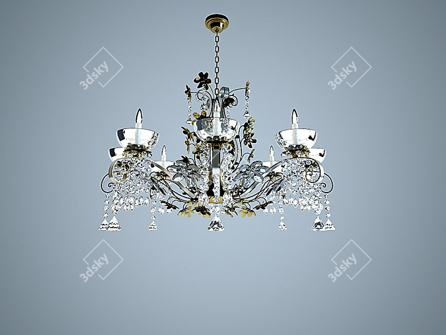 Floral Blossom Chandelier 3D model image 1