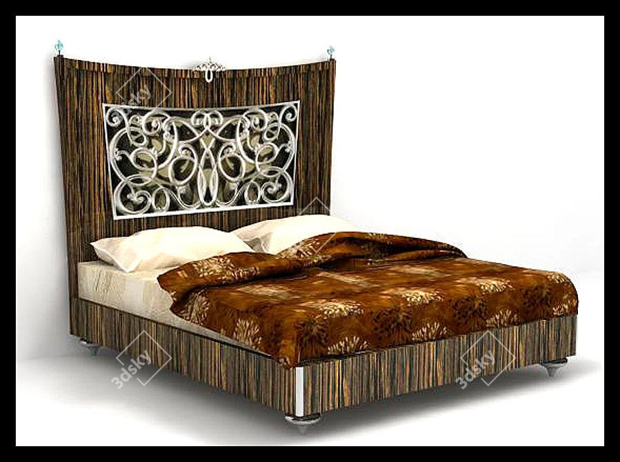 Title: Modern Sleigh Bed 3D model image 1