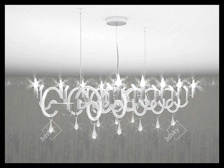 Title: Elegant Sylcom Segno Chandelier 3D model image 1