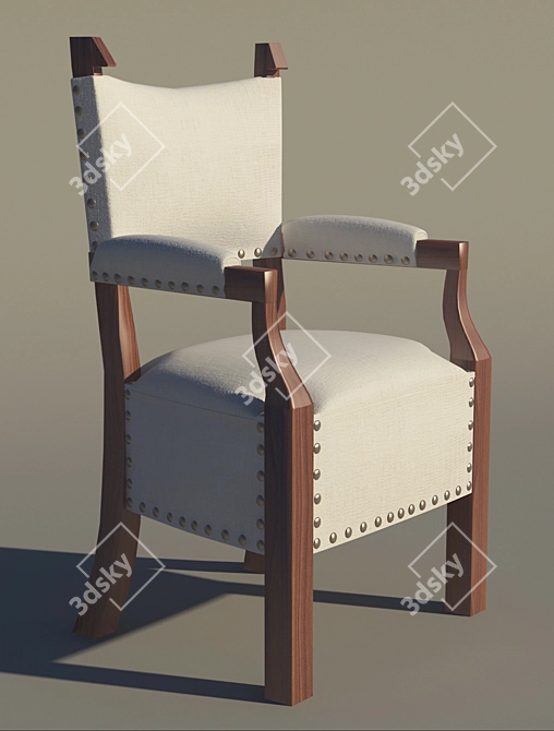 Elegant Fabric Armchair 3D model image 1