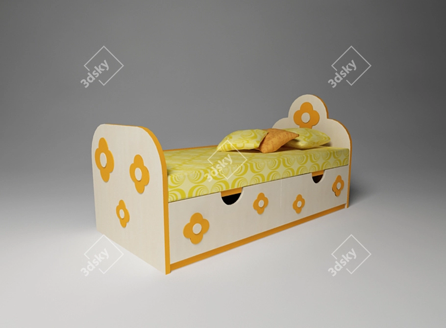 Textures Baby Cot 3D model image 1