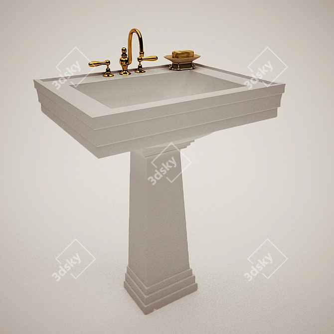 Elevate Your Style: Devon & Devon Hanging Sink 3D model image 1