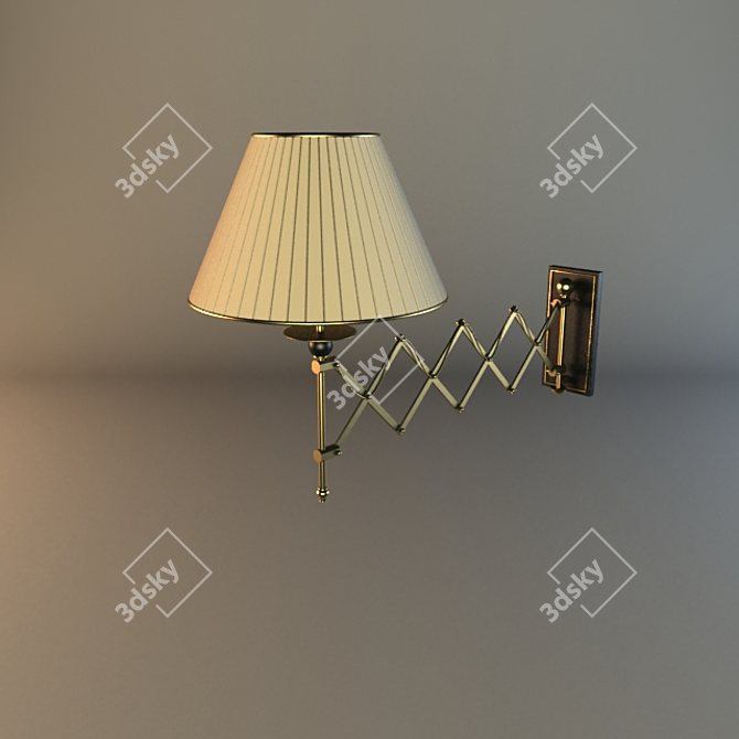 Vintage Wall Lamp: Harmonica Stand 3D model image 1