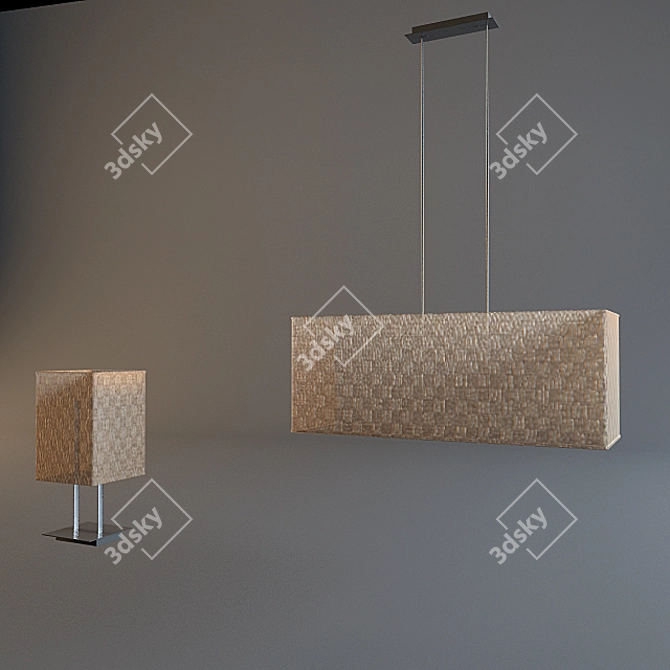 Title: Massive Texture Sconces & Pendant 3D model image 1