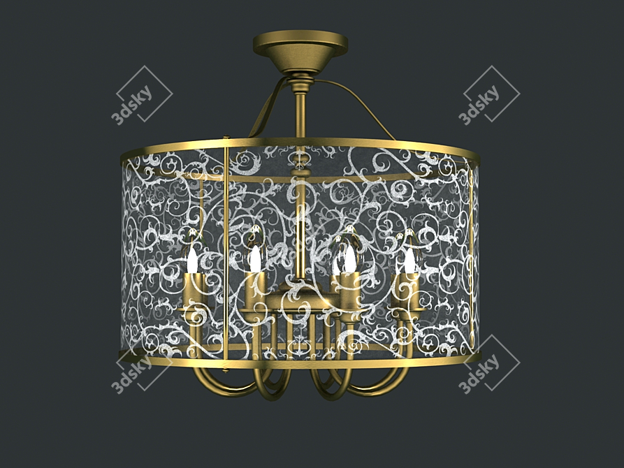 Elegant Crystal Chandelier with 8 Lights 3D model image 1