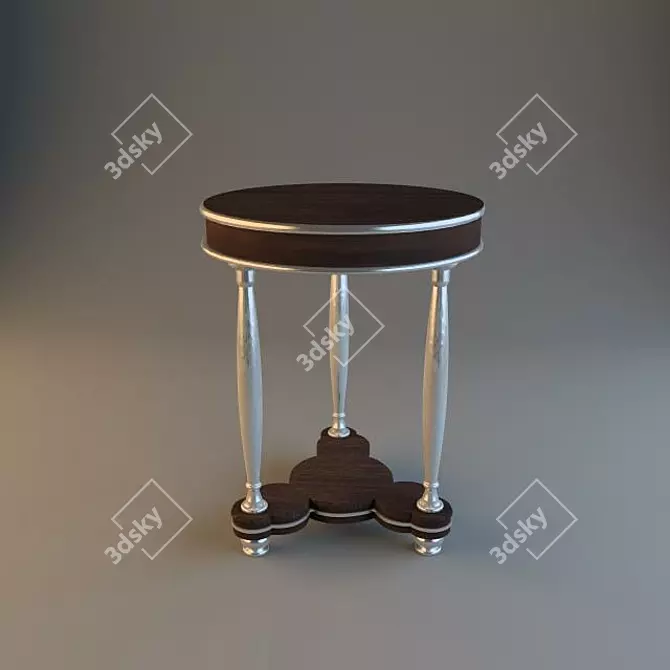 Vintage Wooden Antique Table 3D model image 1