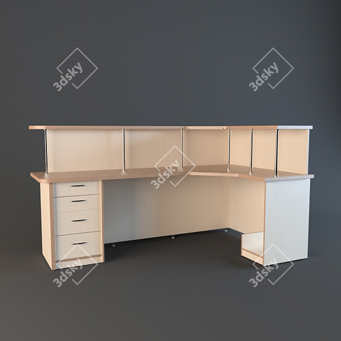 Sleek Office Desk 3D model image 1