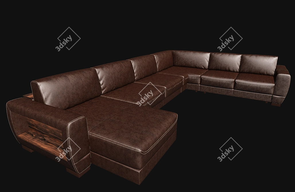 Elegant San Tropez2 Sofa 3D model image 1