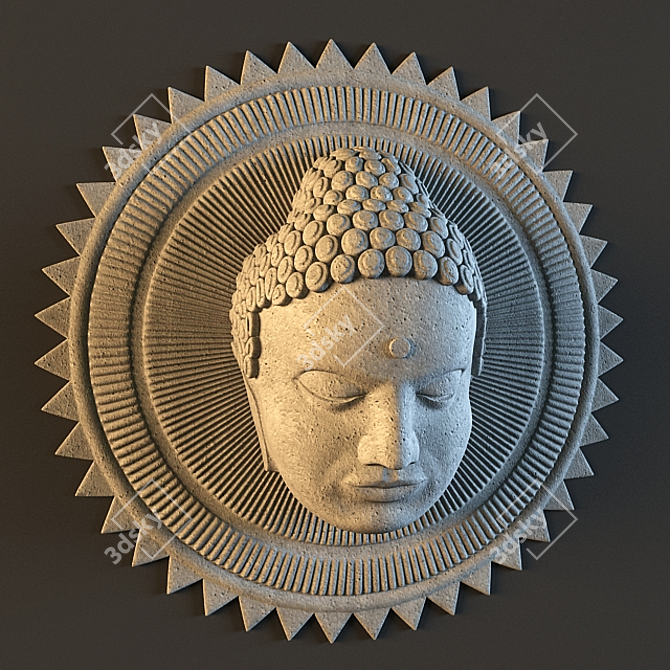  Serene Buddha Wall Sculpture (RU) 3D model image 1