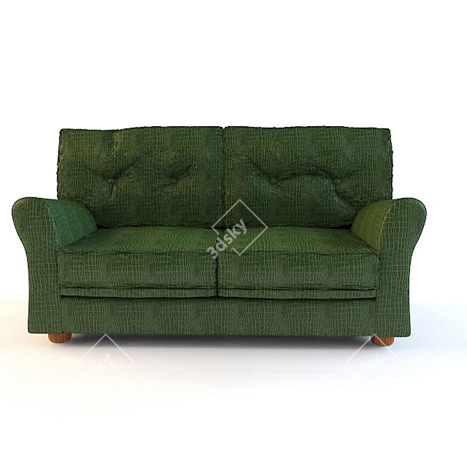 Luxury Leather Sofa - Textured 3D model image 1