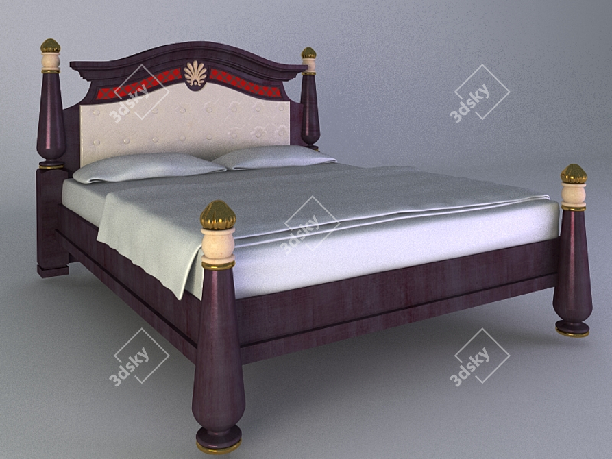 Luxury Italian Bed 3D model image 1