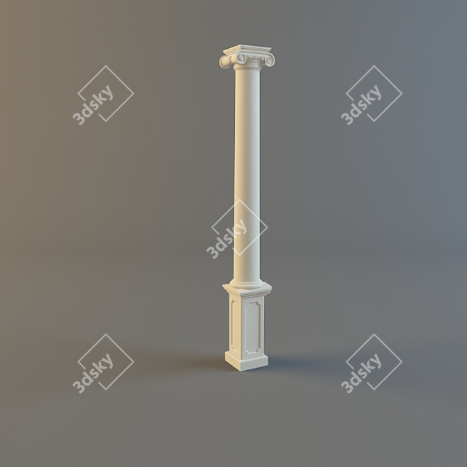 Elegant Ionian Column 3D model image 1