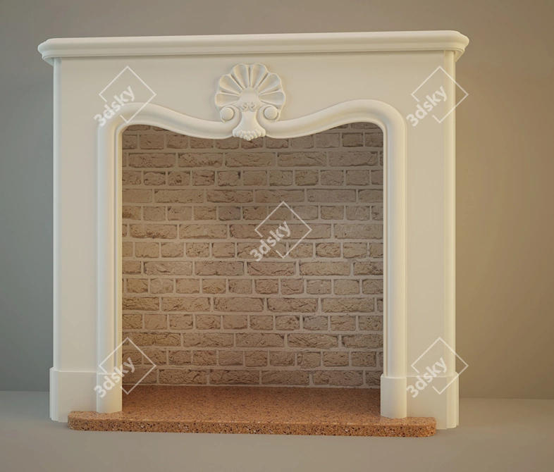 Modern Fireplace with Photo Model 3D model image 1