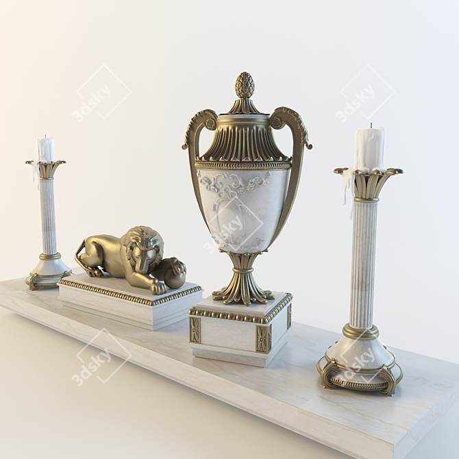 Vintage Fireplace Antiques 3D model image 1