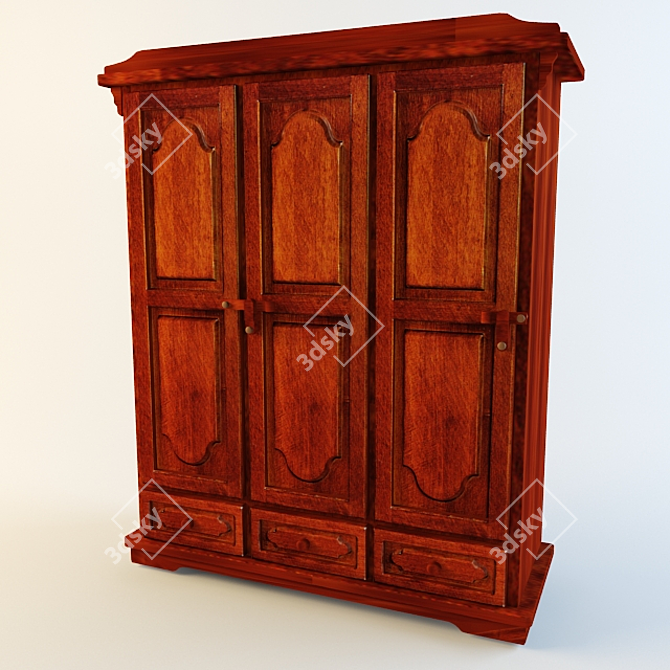 Italian-inspired Scanned Texture Wardrobe 3D model image 1