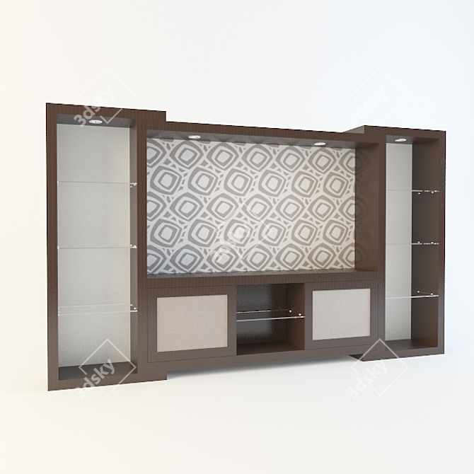 Modern Wall Unit with LED Lights 3D model image 1