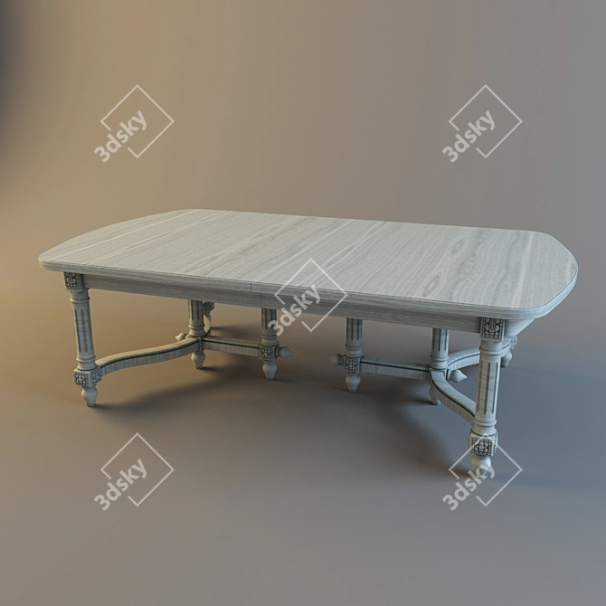 Elegant Dining Set for Four 3D model image 1