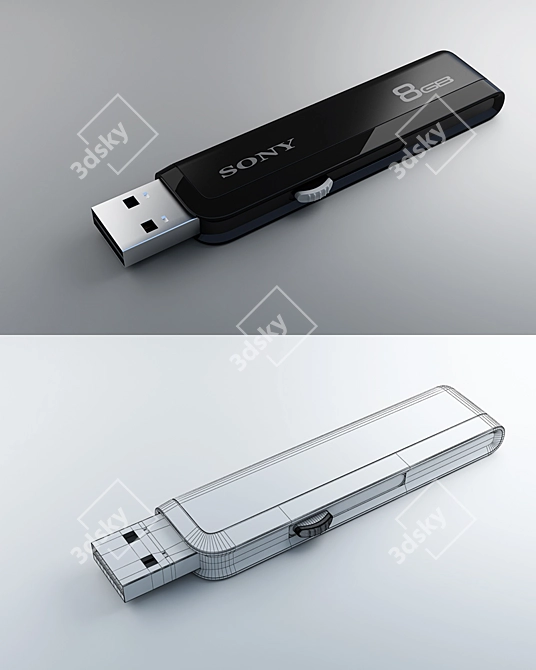 Sony Flash Memory Stick - Model Detail and Textures 3D model image 1