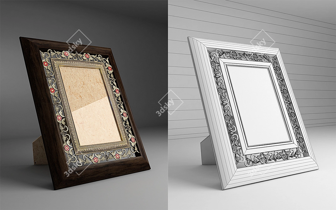 Elegant Photo Frame 3D model image 1