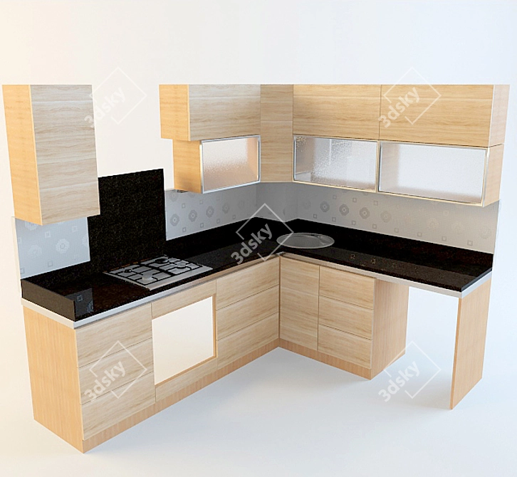 Corner Kitchen 1900x2000mm 3D model image 1