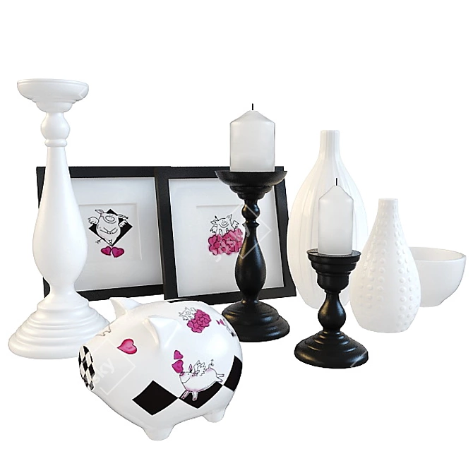 Elegant Home Accents Set 3D model image 1