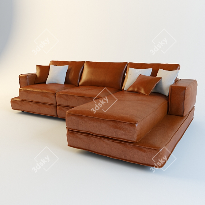 Italian Luxury: Caresse Modular Sofa 3D model image 1