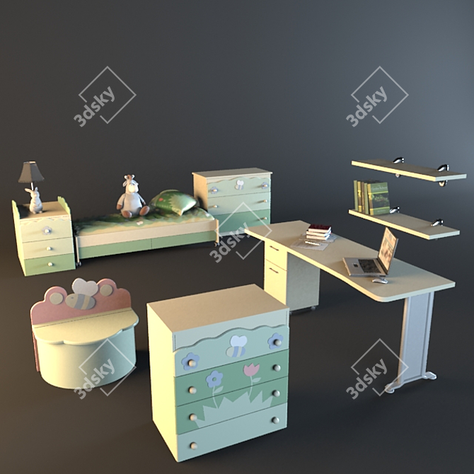 Kids 3D Models Set 3D model image 1