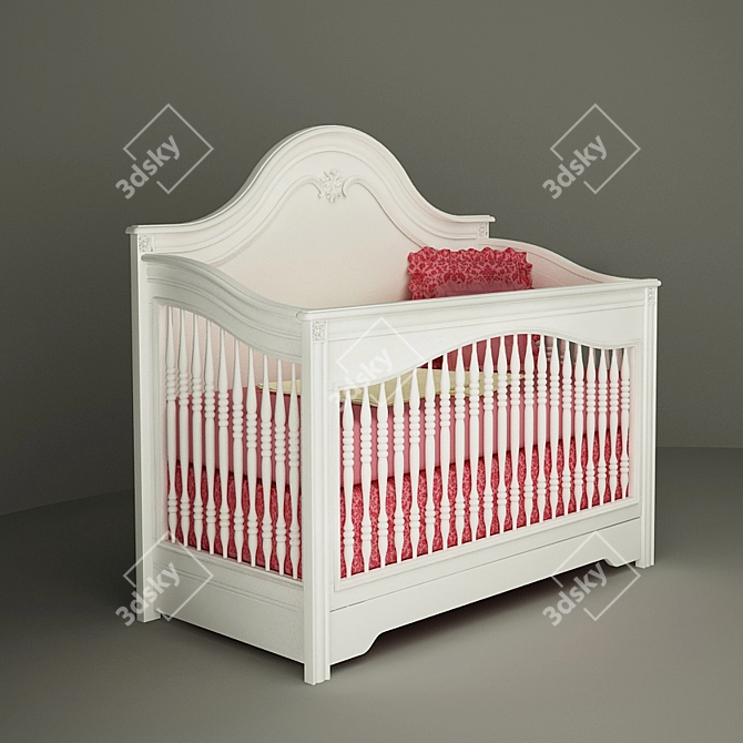 Modern American Inspired Crib 3D model image 1