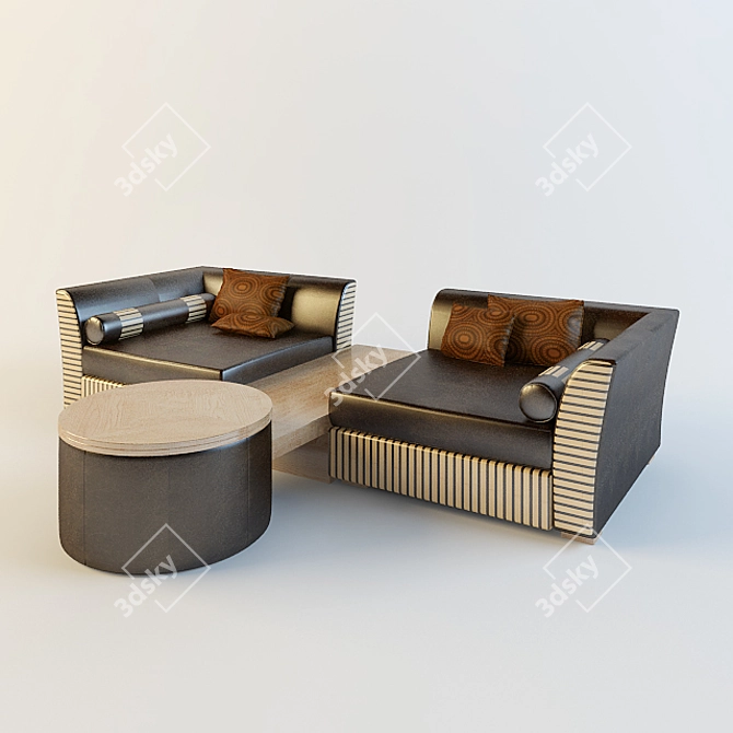 Multi-purpose Sofa with Built-in Bar 3D model image 1