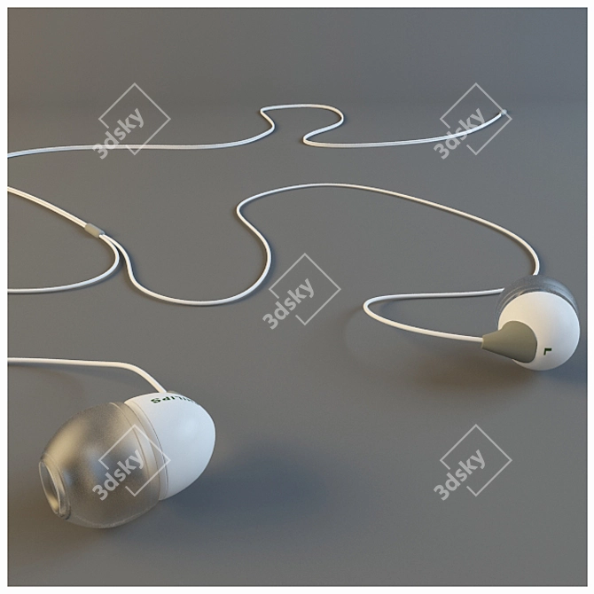 Premium Philips Headphones 3D model image 1